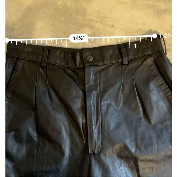 Women’s Vintage Black Leather Straight Leg Pants 31 - Picture 5 of 12